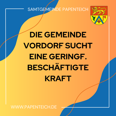 Stellenausschreibung Gem Vordorf- gering. Kraft