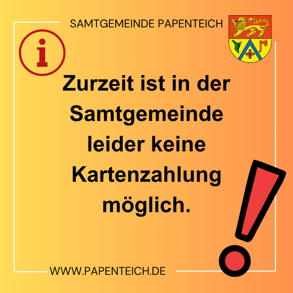 Bild vergr&ouml;&szlig;ern: Keine Kartenzahlung