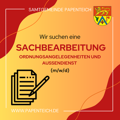 Sachbearbeitung Ordnungsangelegenheiten und Au&szlig;endienst (m/w/d)