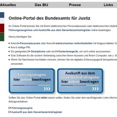 Bild F&uuml;hrungszeugnisse online